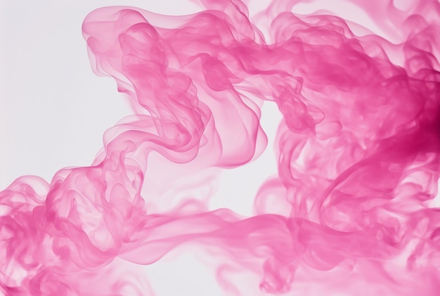 Photo moving pink flames and smoke on a white background illustration generative ai