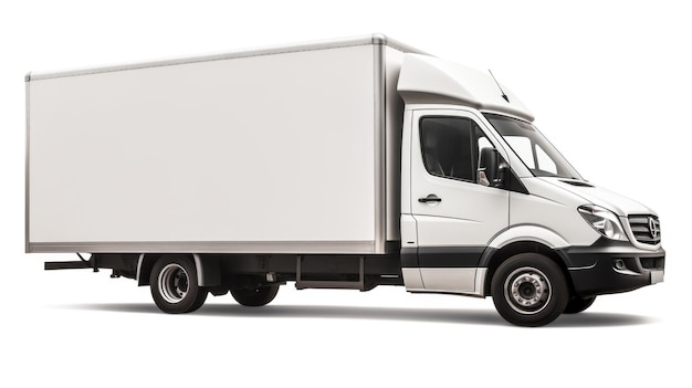 Moving van isolated on white background Generative AI