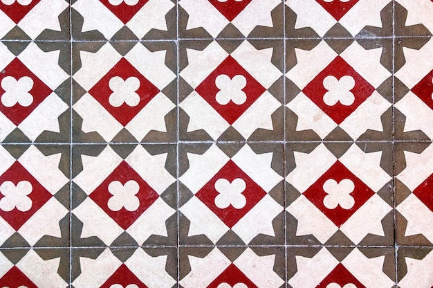 Mozaïekpatroon Arabesque textuur op vloertegels in spanje