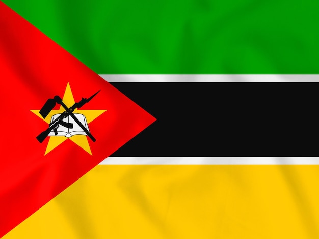 Mozambique country flag landscape background