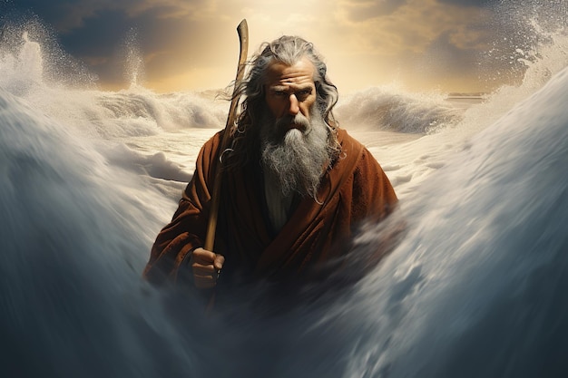 Mozes en de zee de religie van het slabbetje