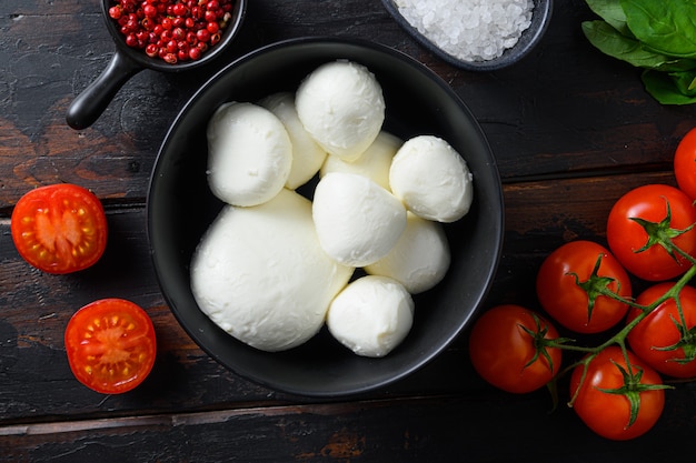 Mozzarella cheese balls cherry tomatoes