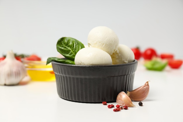 Mozzarella cheese concept of tasty dairy products