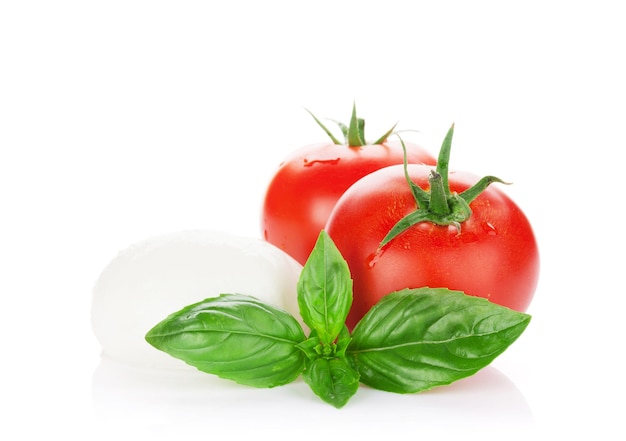 Mozzarella cheese tomatoes and basil