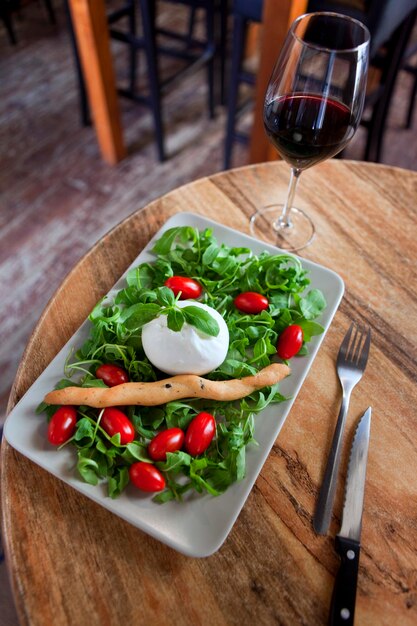 Mozzarella and salad