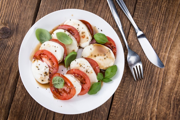 Mozzarella Tomatoes and Balasmico Dressing