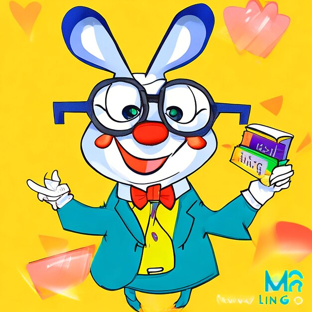 Photo mr lingo descriptionmr lingo is a cute and wise rabbit cartoon character who loves to narrate
