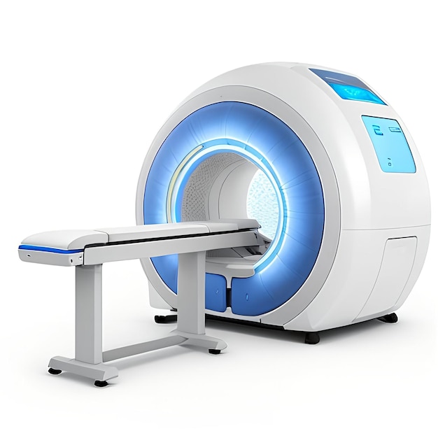 Photo mri ct scanner isolated on white background modern computer tomographic scanner generative ai