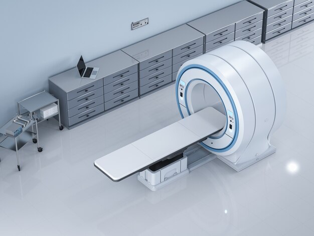 Photo mri scan machine or magnetic resonance imaging scan device