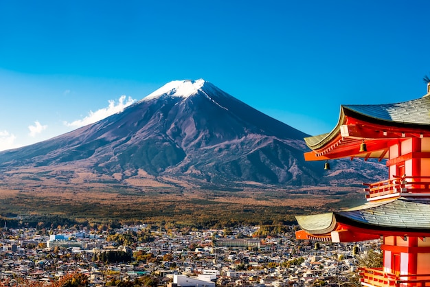 写真 富士山と塔