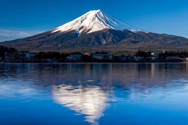 Foto mt. fuji a kawaguchiko fujiyoshida, giappone.