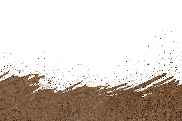 Mud splash isolated on white background