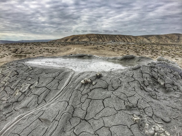 Mud volcanoes not far from Baku city in Azerbaijan