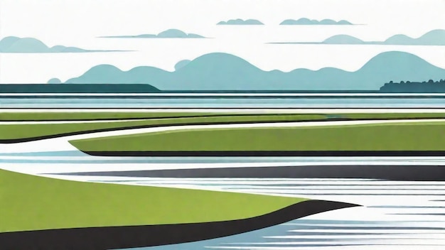 Mudflats landscape serenity