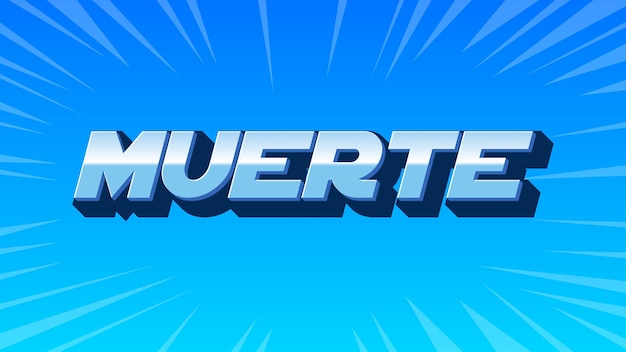 Photo muerte 3d blue text