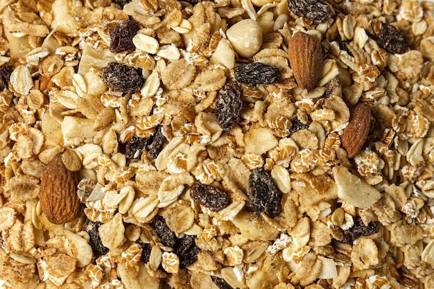 Muesli en Muesli Gezonde voeding Achtergrond