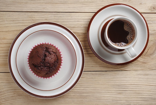 Muffin and black coffee