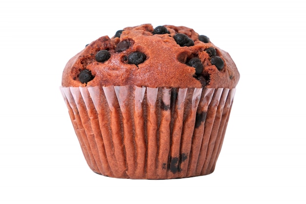 Foto muffin chocolate chip geïsoleerd