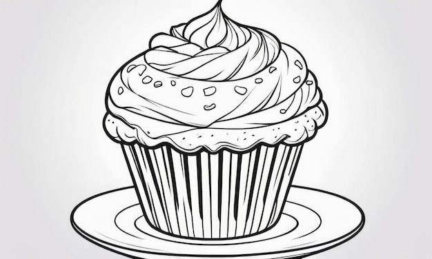 Photo muffin coloring page for kids