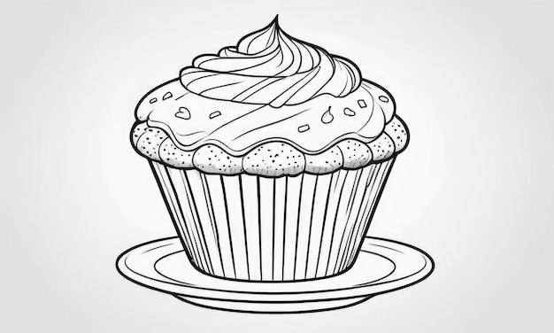 Photo muffin coloring page for kids