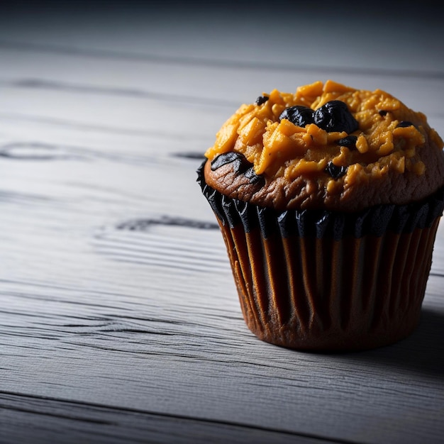 Muffin on dark background