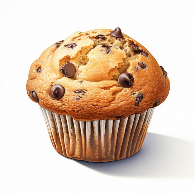 Photo muffin on a white background generated by ai