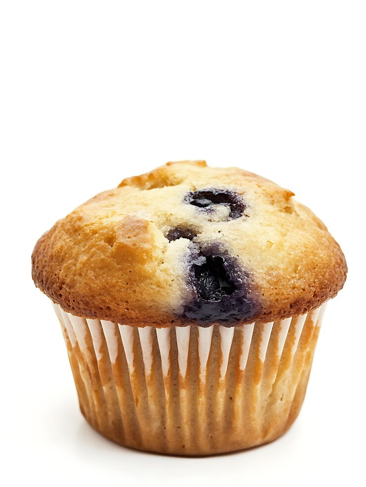 Photo a muffin with a blueberry on the top