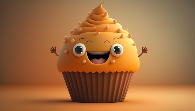 A muffin with a face that says