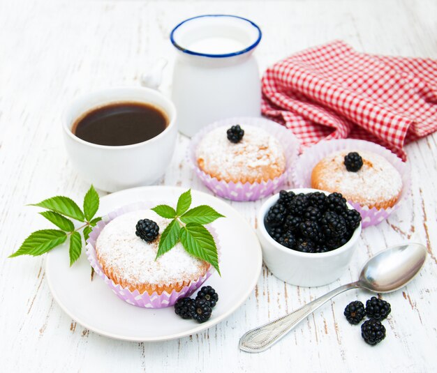 Muffins met blackberry