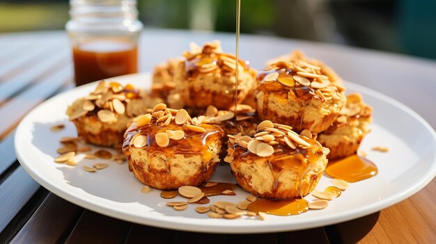 Photo muffins of muesli honey and peanut butter