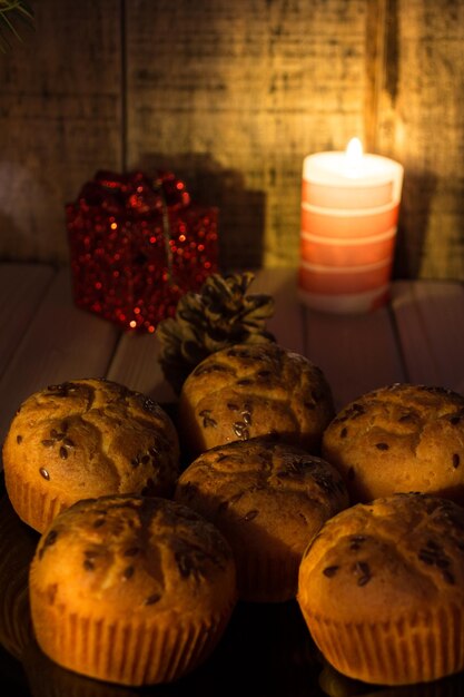 Foto muffins op kerstavond