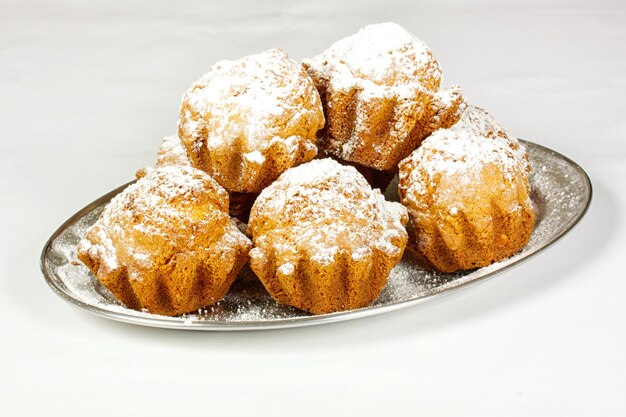 Muffins on white background