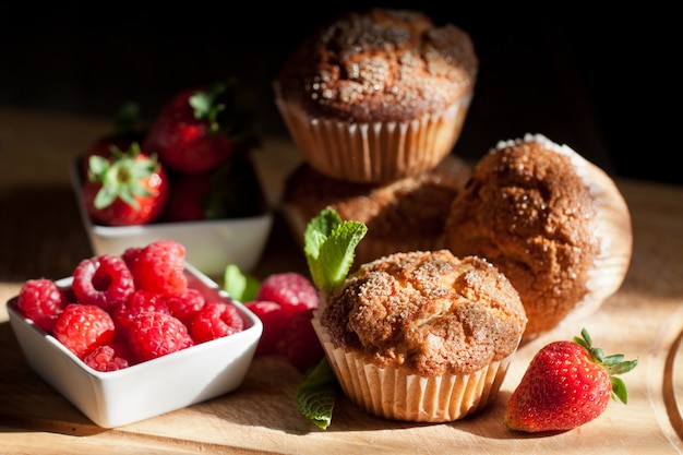 Muffins with berries