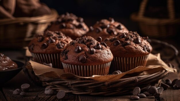 muffins with chocolate