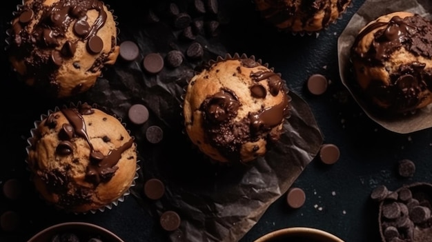 muffins with chocolate