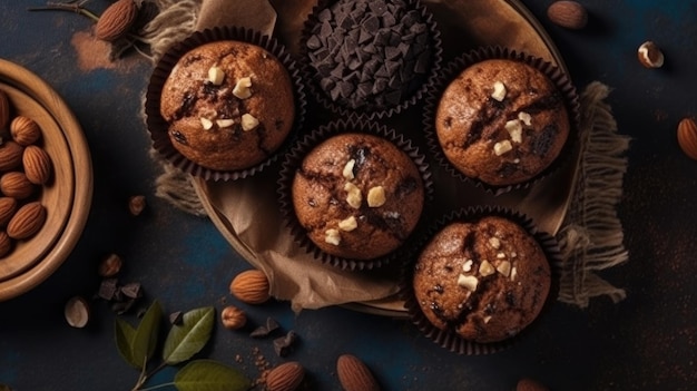 muffins with chocolate