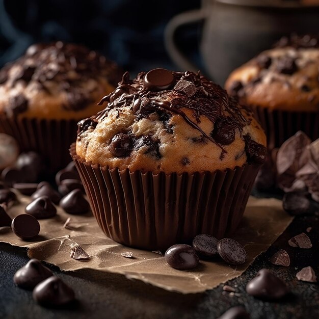 muffins with chocolate