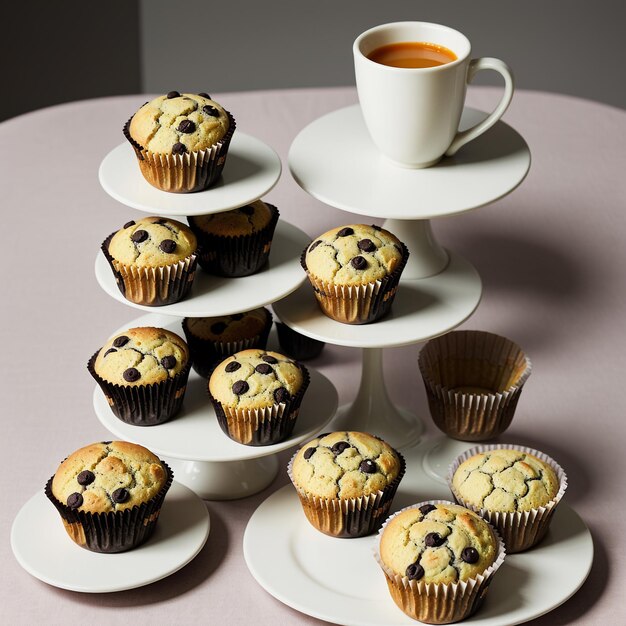 Photo muffins with coffee