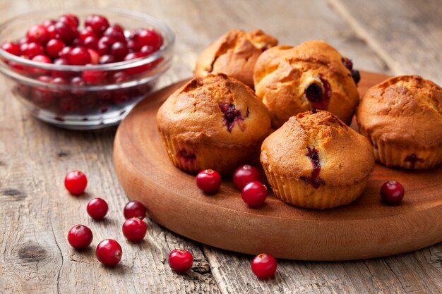 Muffins with cranberries