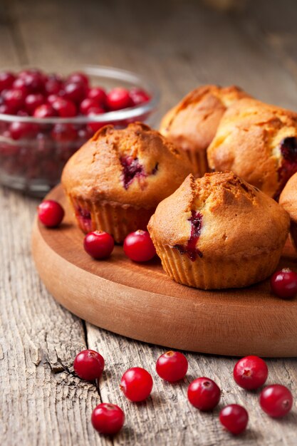 Muffins with cranberries