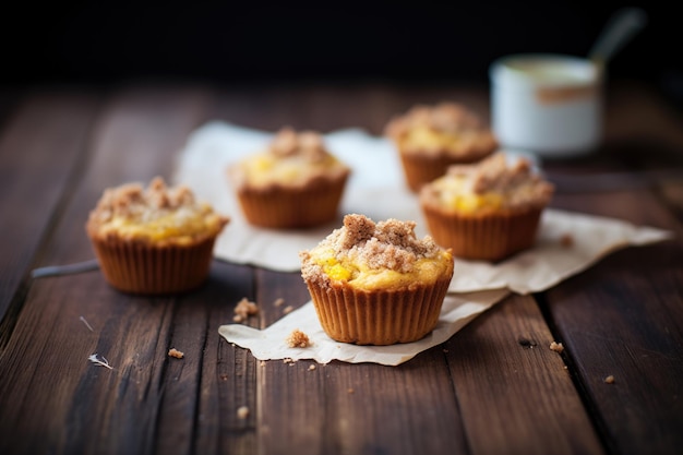 Muffins with a crumbling streusel topping