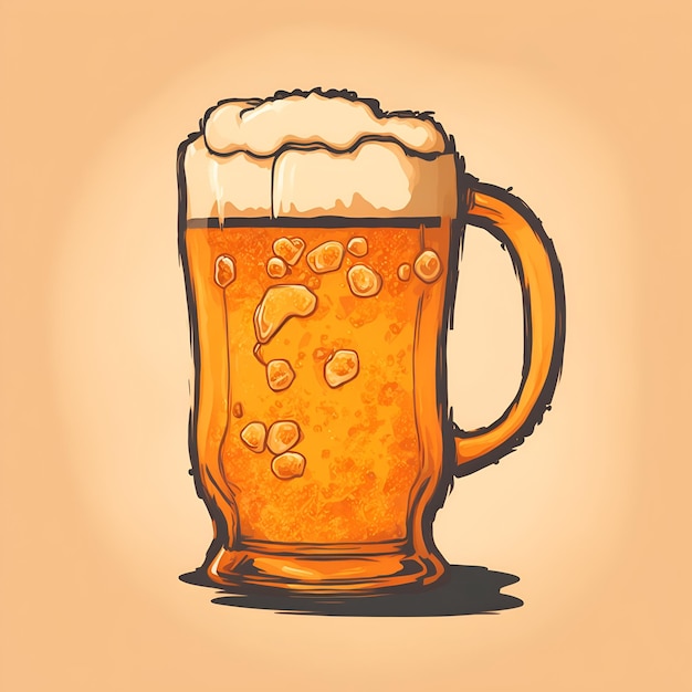 a mug of beer illustration for oktoberfest