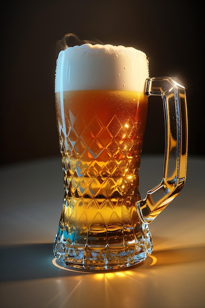 A Mug of Beer Image Diamond color HD Hi regulation 3D Ai Generated