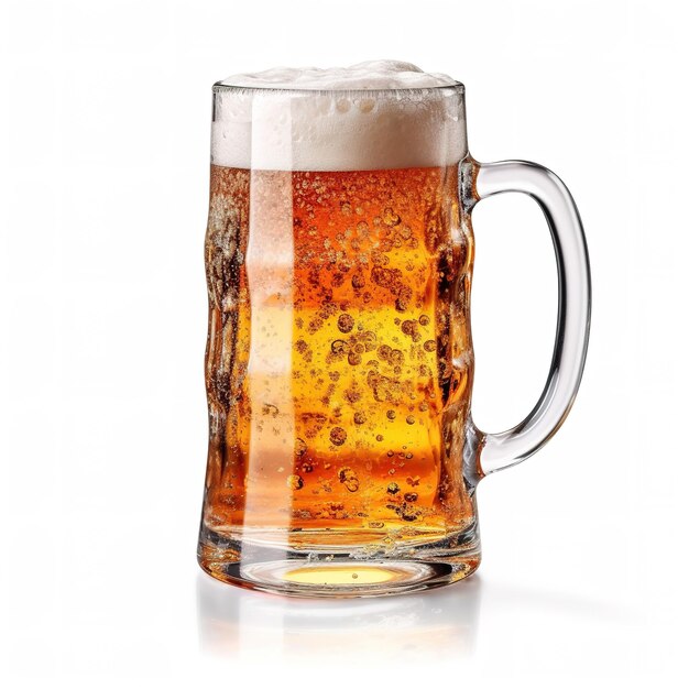 Mug of beer isolated on white background