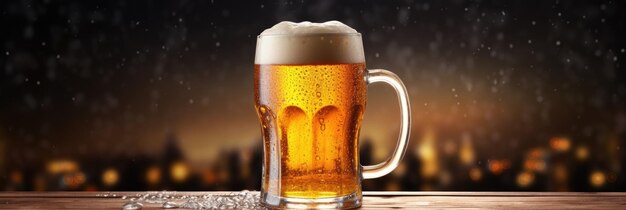 A mug of beer on a light background