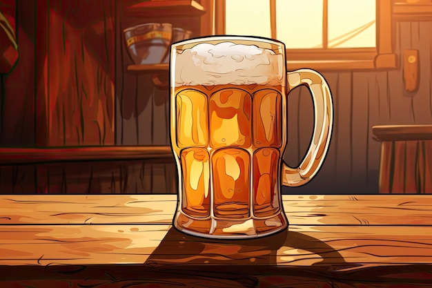 A mug of beer at a tavern