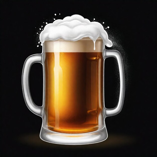 a mug of beer that has foam on it