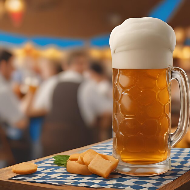 Photo a mug of beer with a white foam on it