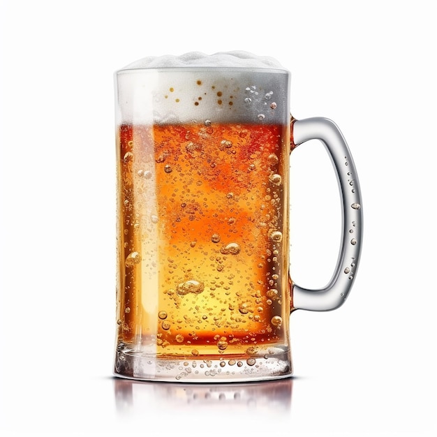 A mug of beer with the word beer on it