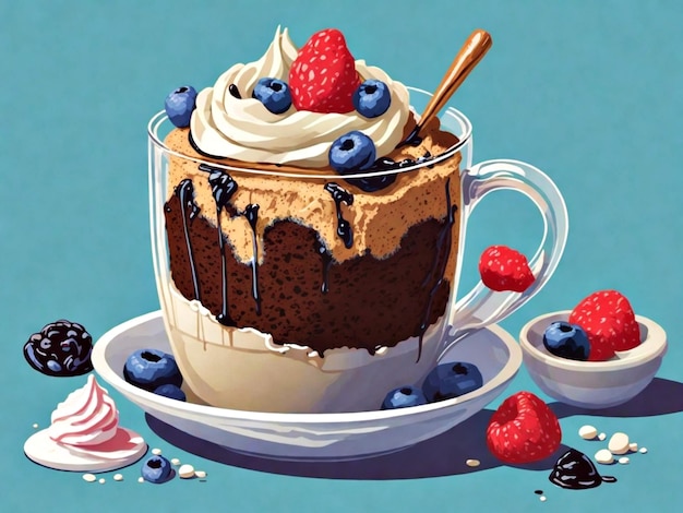 Mug cake recipe vector